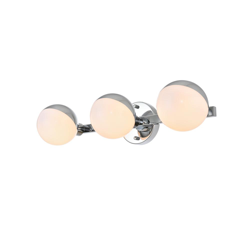 Majesty 3 light Chrome and frosted white Bath Sconce. Picture 2