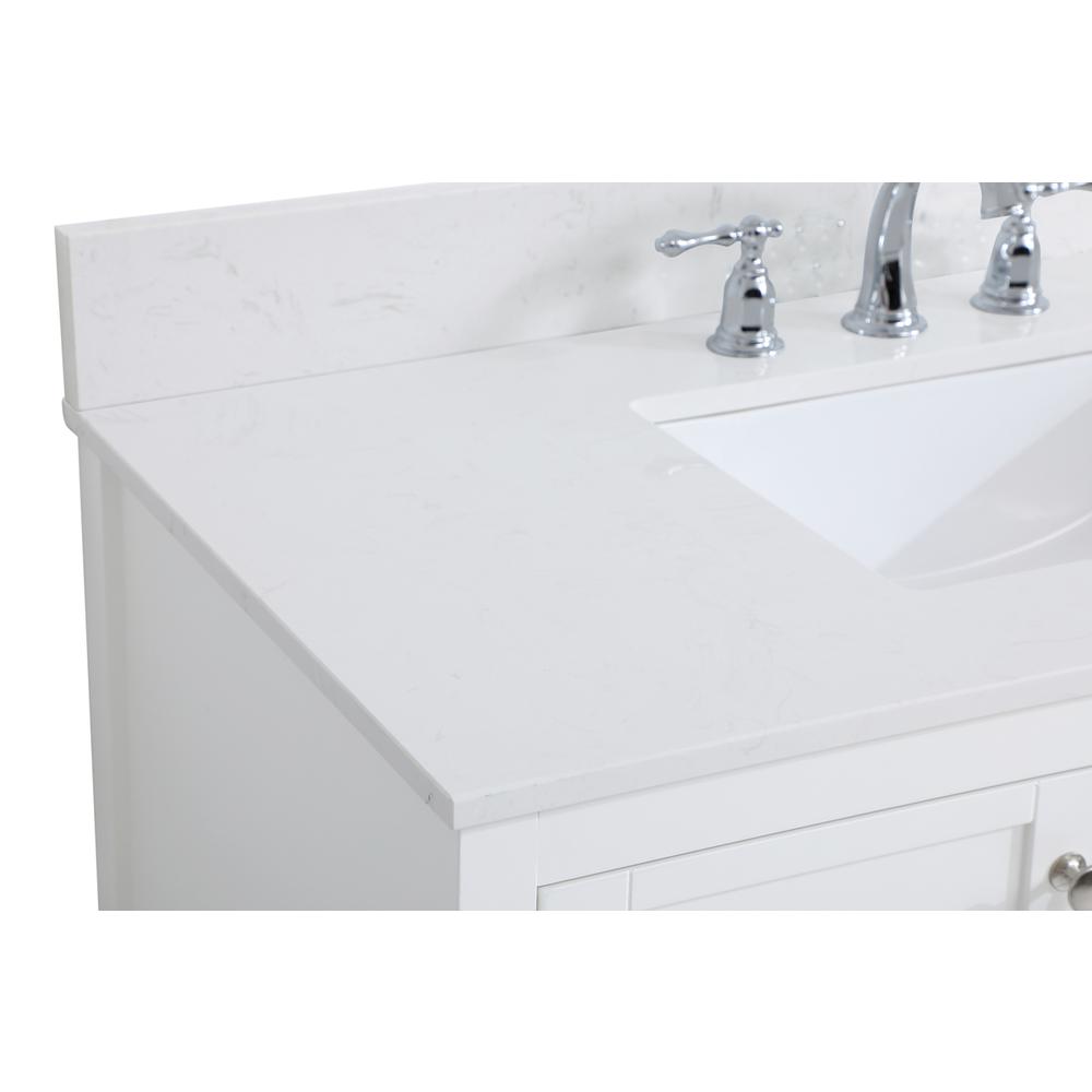 42 inch Single Bathroom Vanity in White with Backsplash. Picture 11