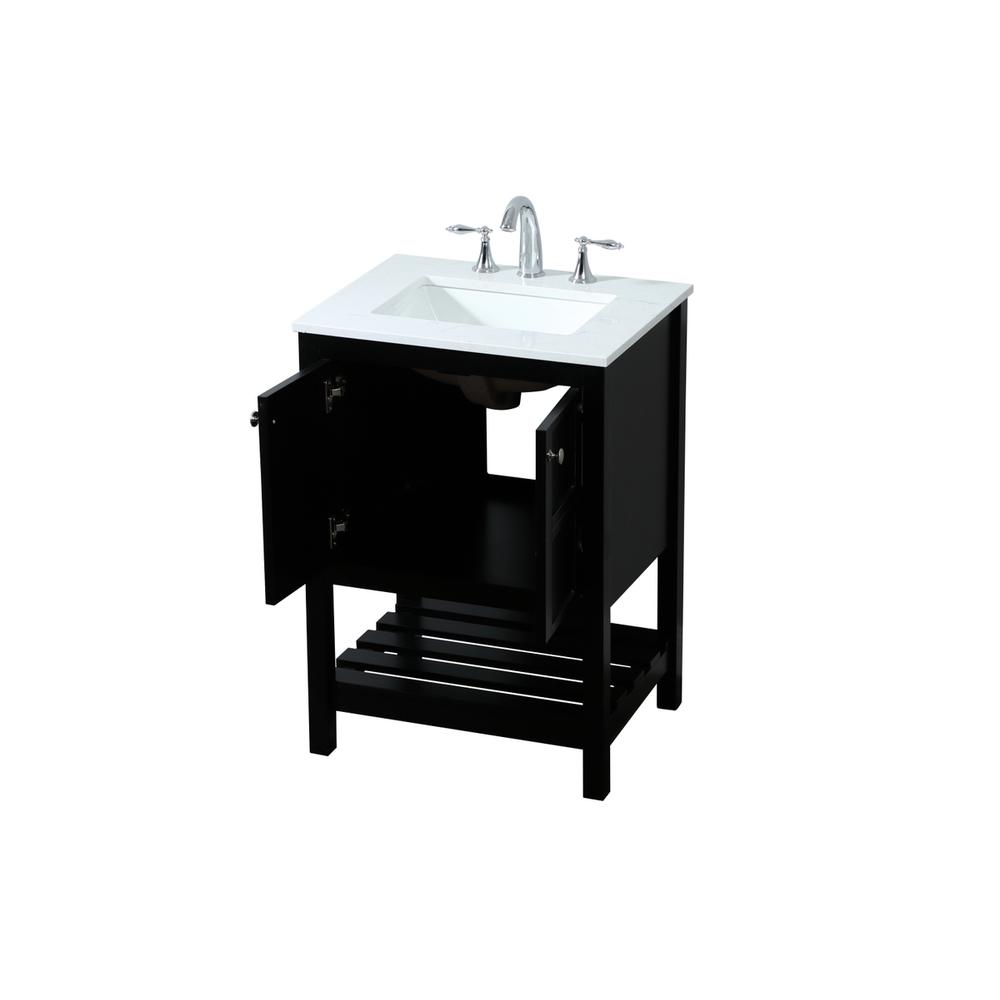 24 inch Single bathroom vanity in black. Picture 9