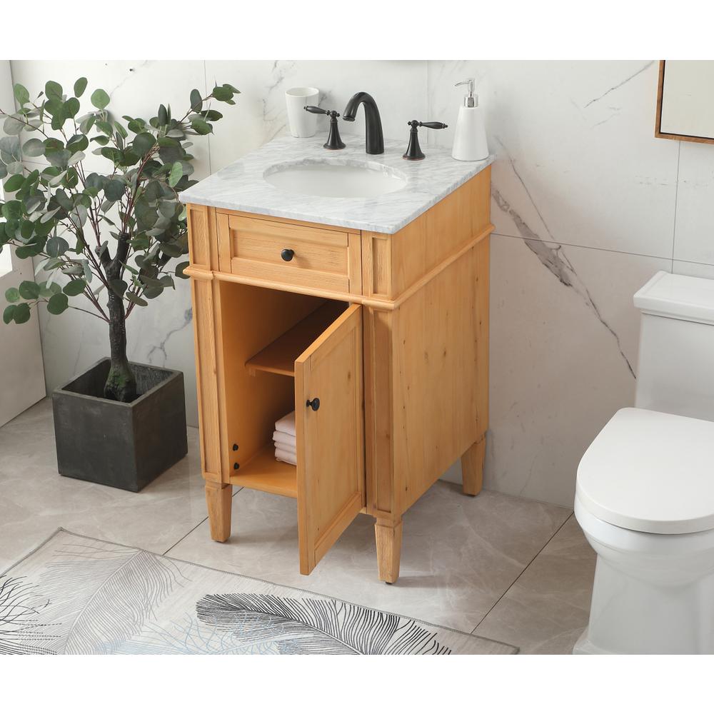 21 inch Single bathroom vanity in natural wood. Picture 3