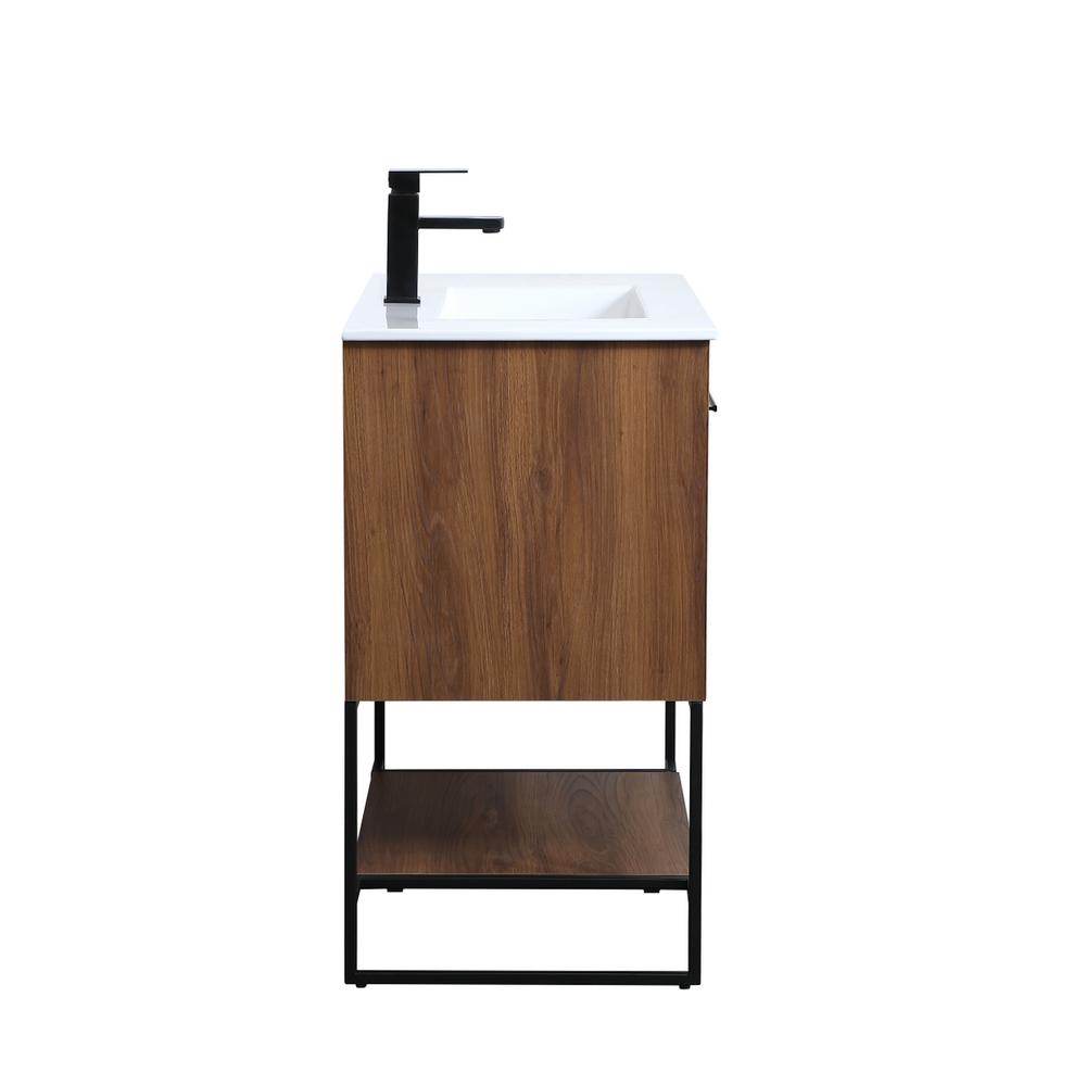 30 inch  Single Bathroom Vanity in Walnut Brown. Picture 13