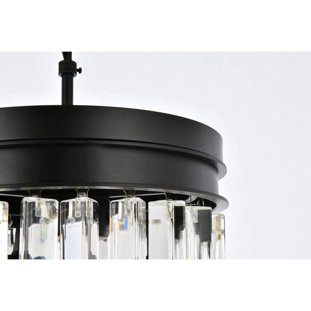 Sydney 3 light Matte Black Pendant Clear Royal Cut Crystal. Picture 4