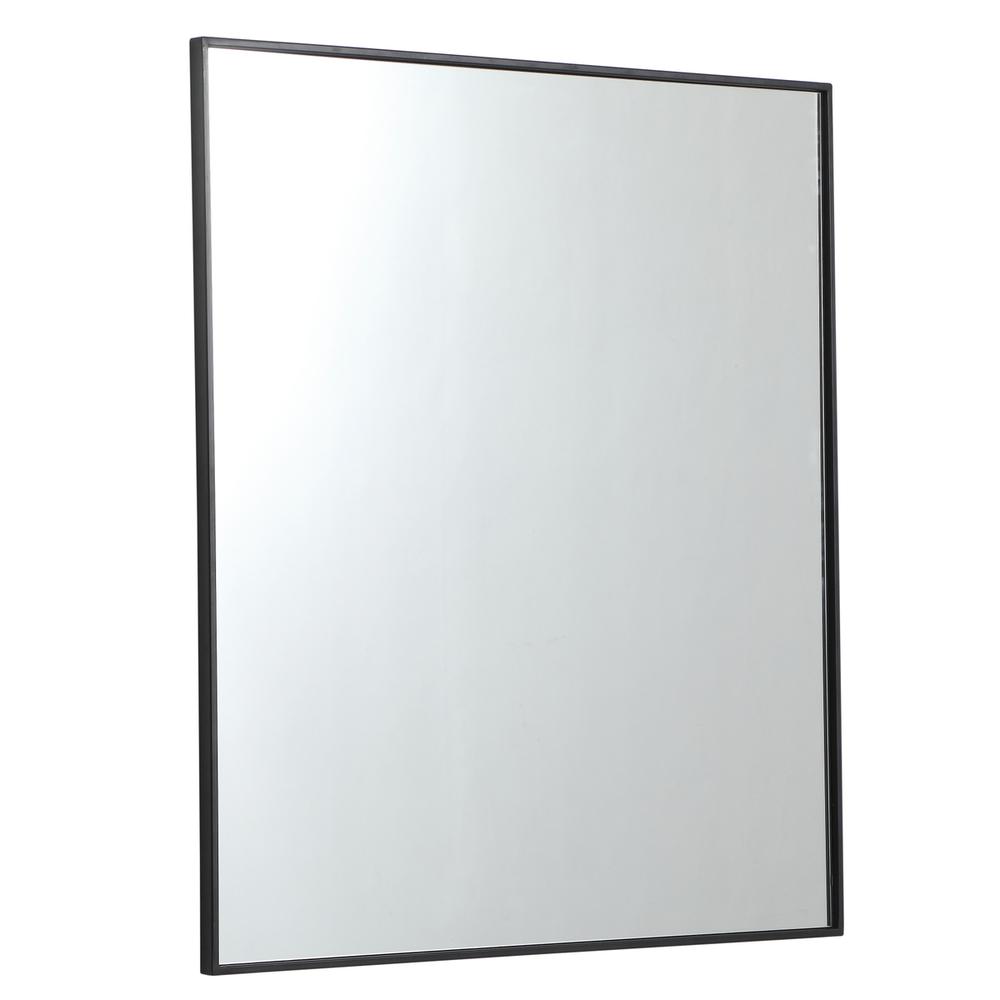 Metal frame rectangle mirror 36 inch in Black. Picture 3