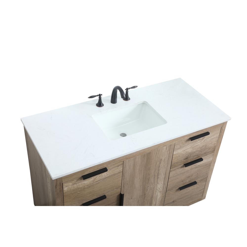 48 Inch SIngle Bathroom Vanity In Natural Oak. Picture 10
