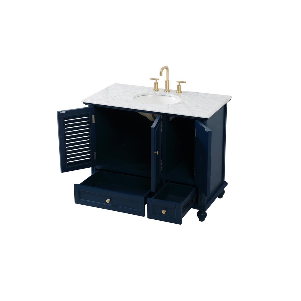 42 inch Single bathroom vanity in blue. Picture 9