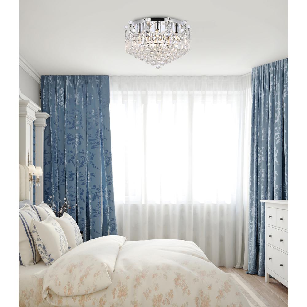 Corona 9 light Chrome Flush Mount Clear Royal Cut Crystal. Picture 7