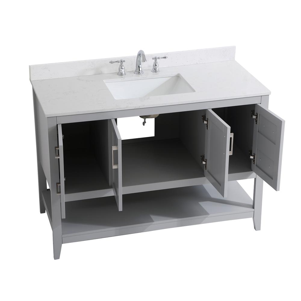 48 inch Single Bathroom Vanity in Grey with Backsplash. Picture 10