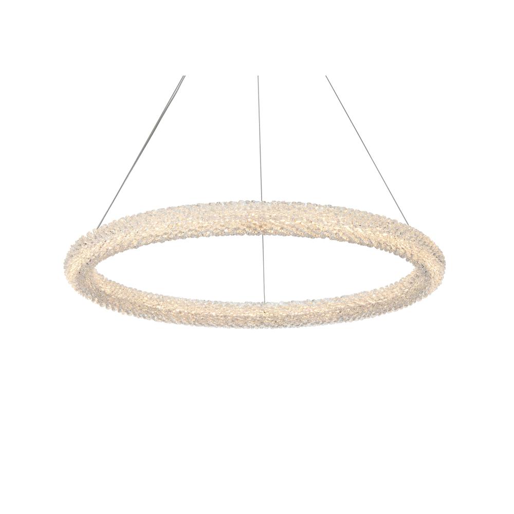 Bowen 32 inch Adjustable LED Chandelier in Chrome. Picture 4