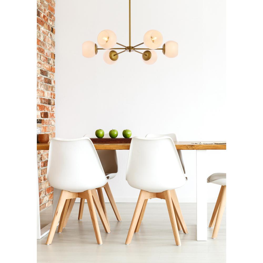 Briggs 30 inch pendant in brass with white shade. Picture 8