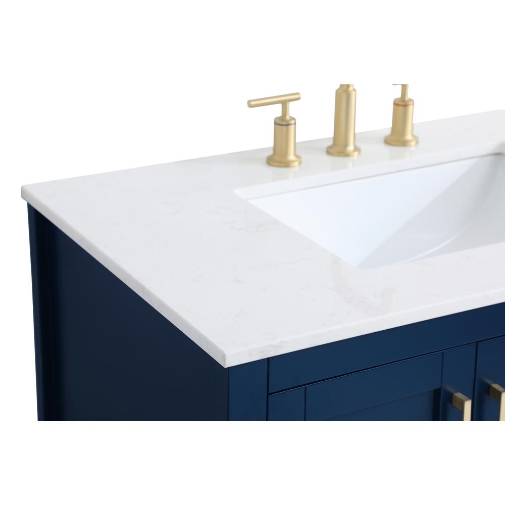 36 inch Single Bathroom Vanity in Blue. Picture 9