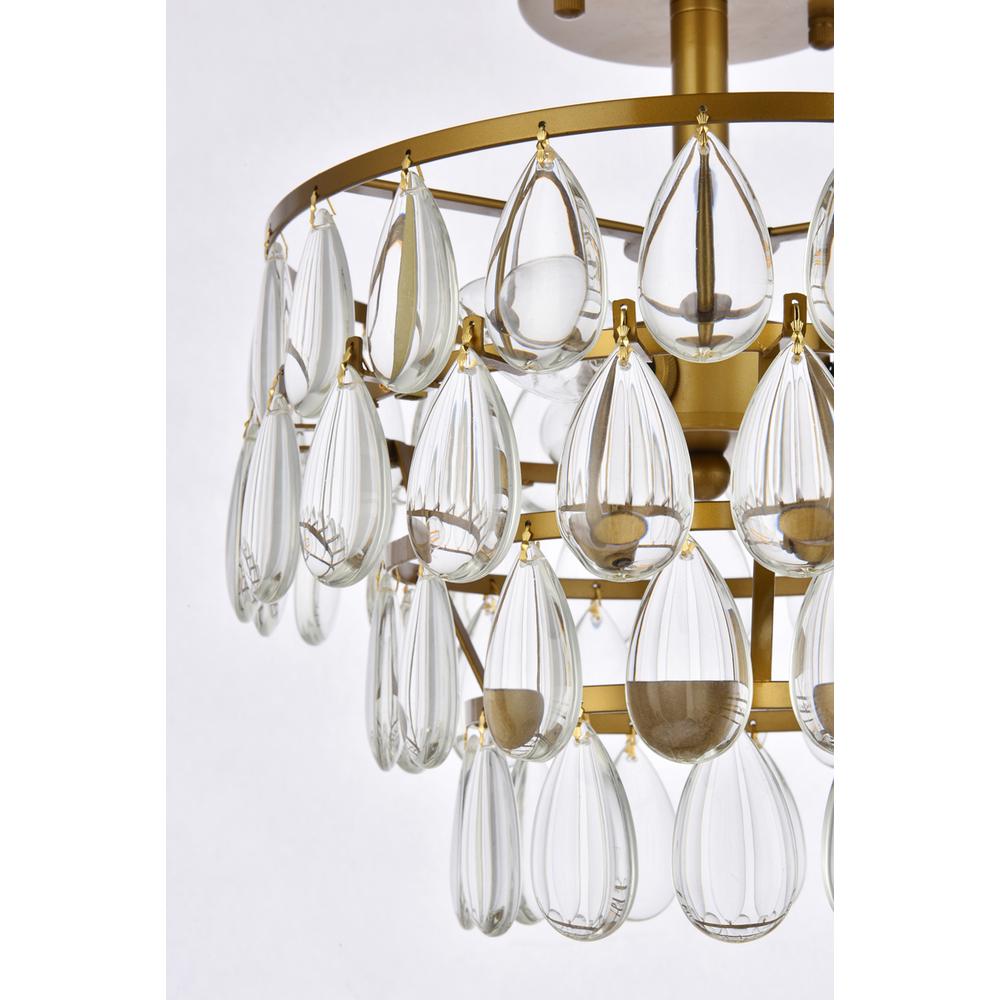 Mila 12 inch flush mount in brass. Picture 4