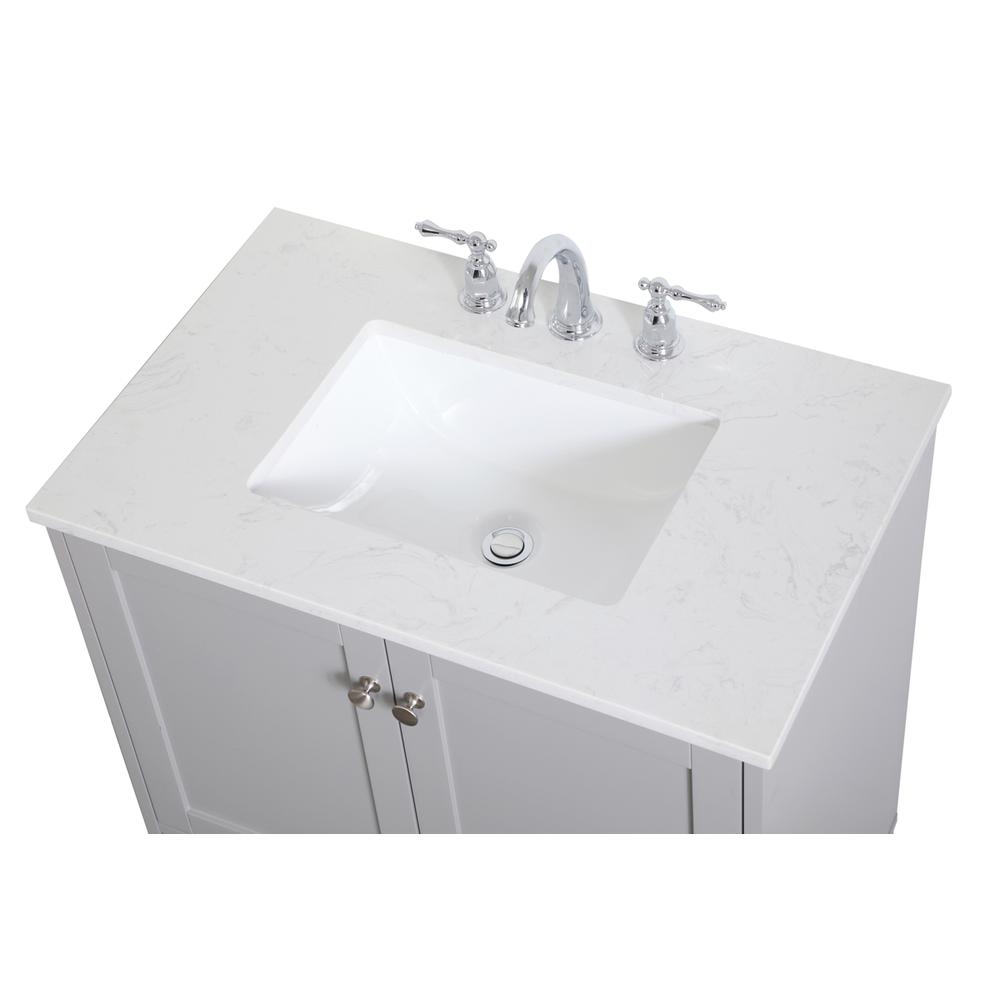 30 inch Single Bathroom Vanity in Grey. Picture 9