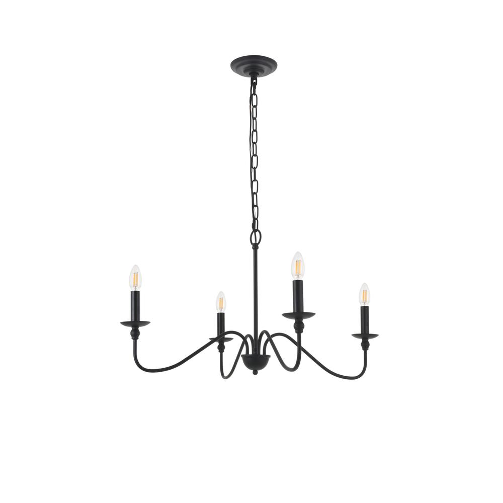 Rohan 4 light Matte Black Pendant. Picture 4