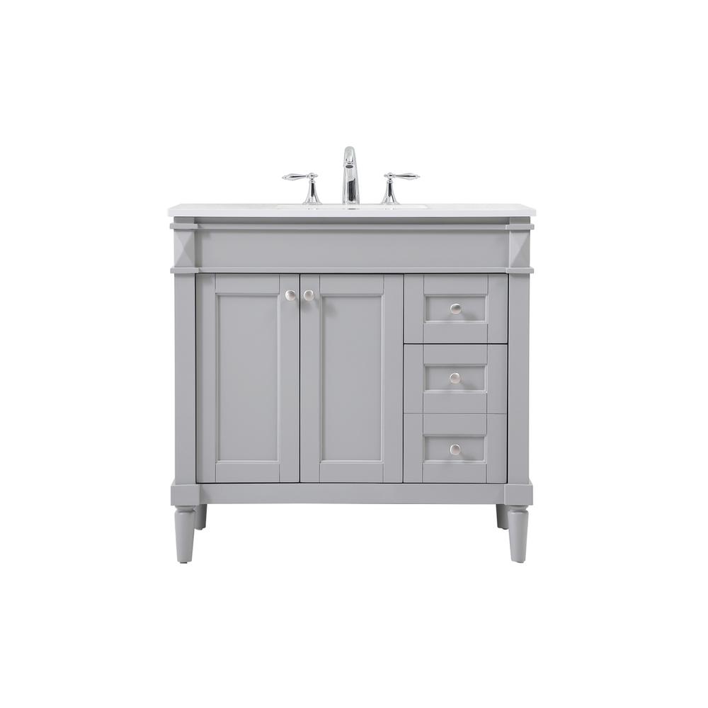36 inch Single bathroom vanity in grey. Picture 1
