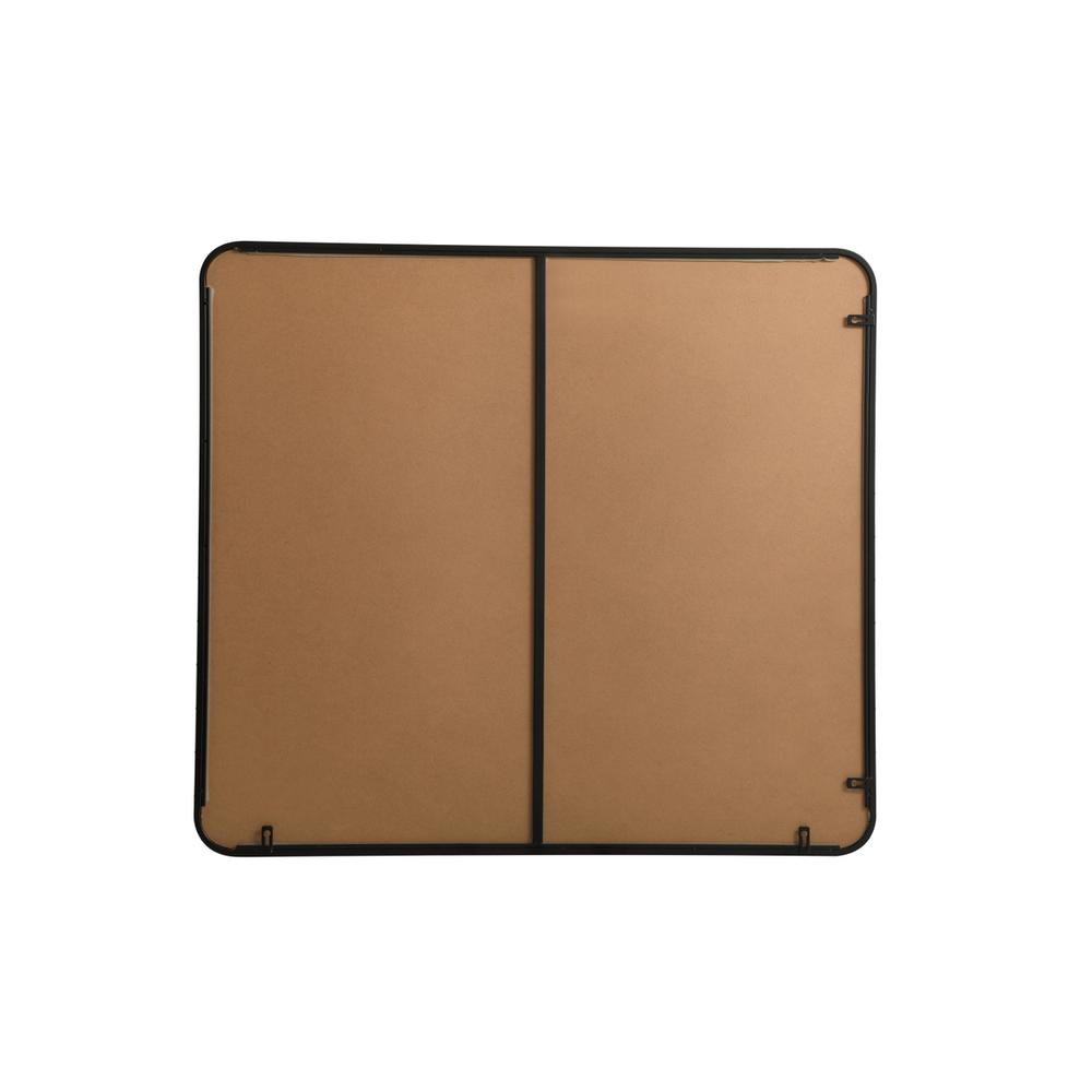 Soft corner metal rectangular mirror 36x40 inch in Black. Picture 8