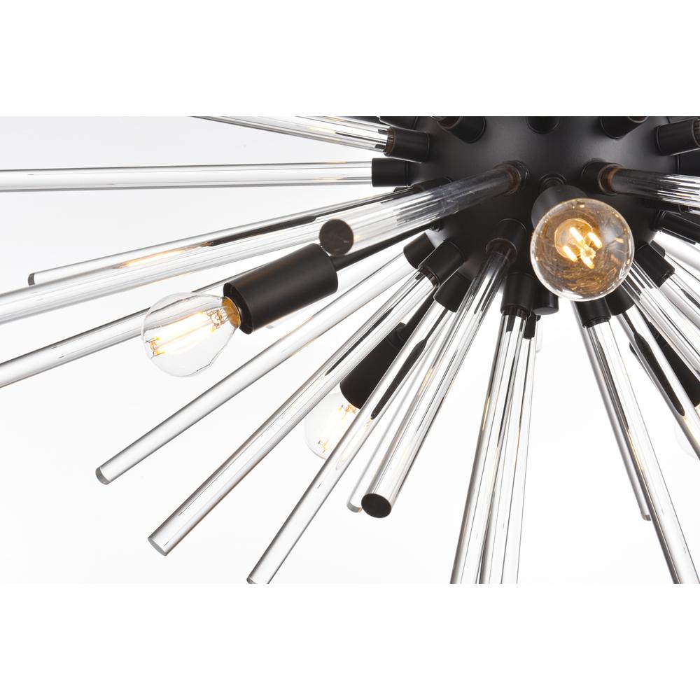 Sienna 32 inch crystal rod pendant in black. Picture 3