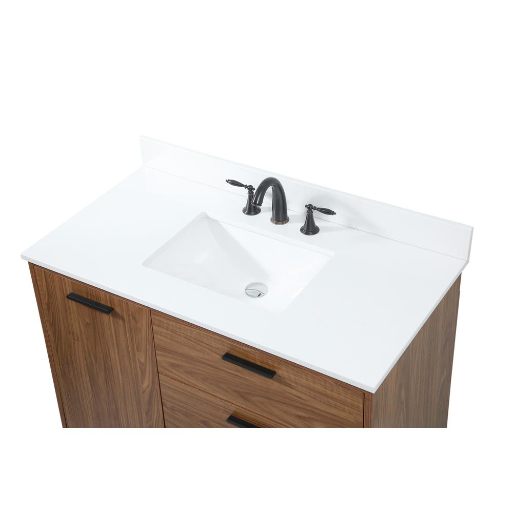 42 inch Single bathroom vanity in walnut brown with backsplash. Picture 10