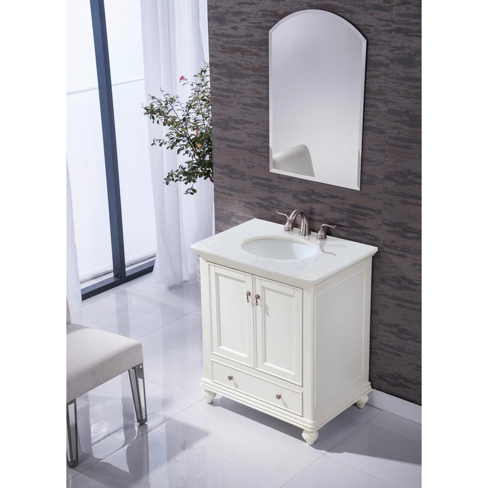30 inch Single Bathroom vanity in Antique White. Picture 9