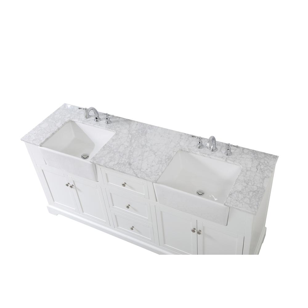 72 inch double bathroom vanity in white. Picture 10