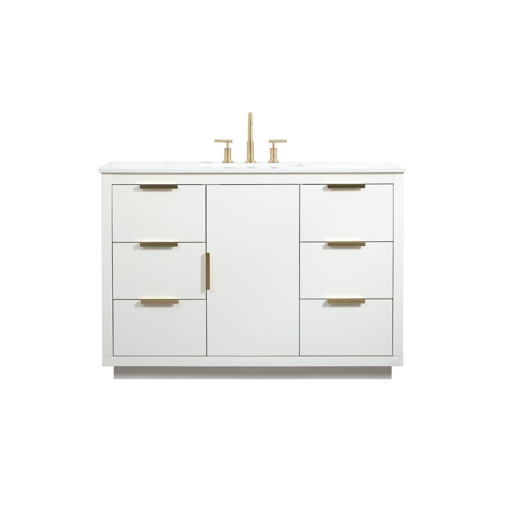 48 inch Single bathroom vanity in white. Picture 1
