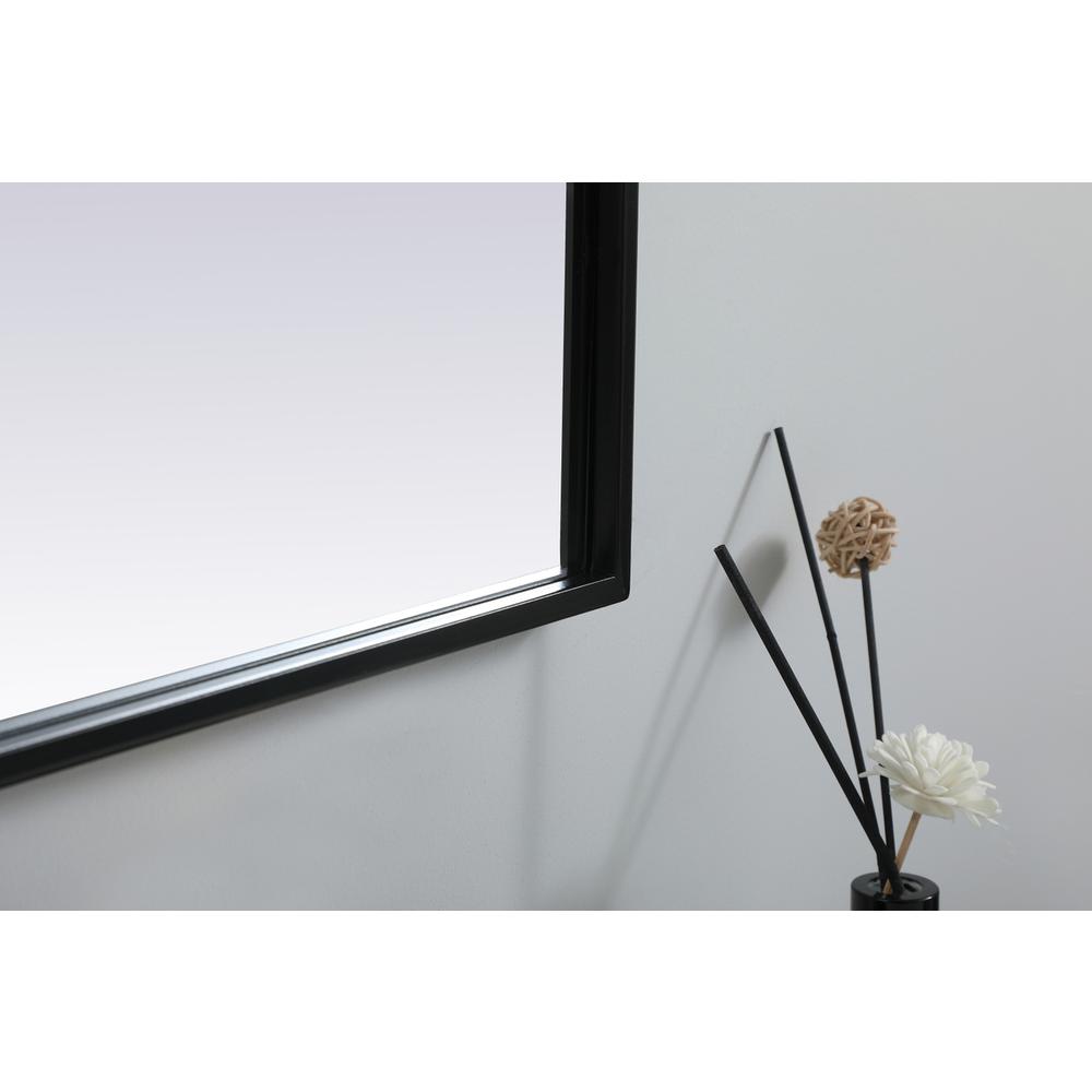 Metal Frame Arch Mirror 30x36 Inch in Black. Picture 6
