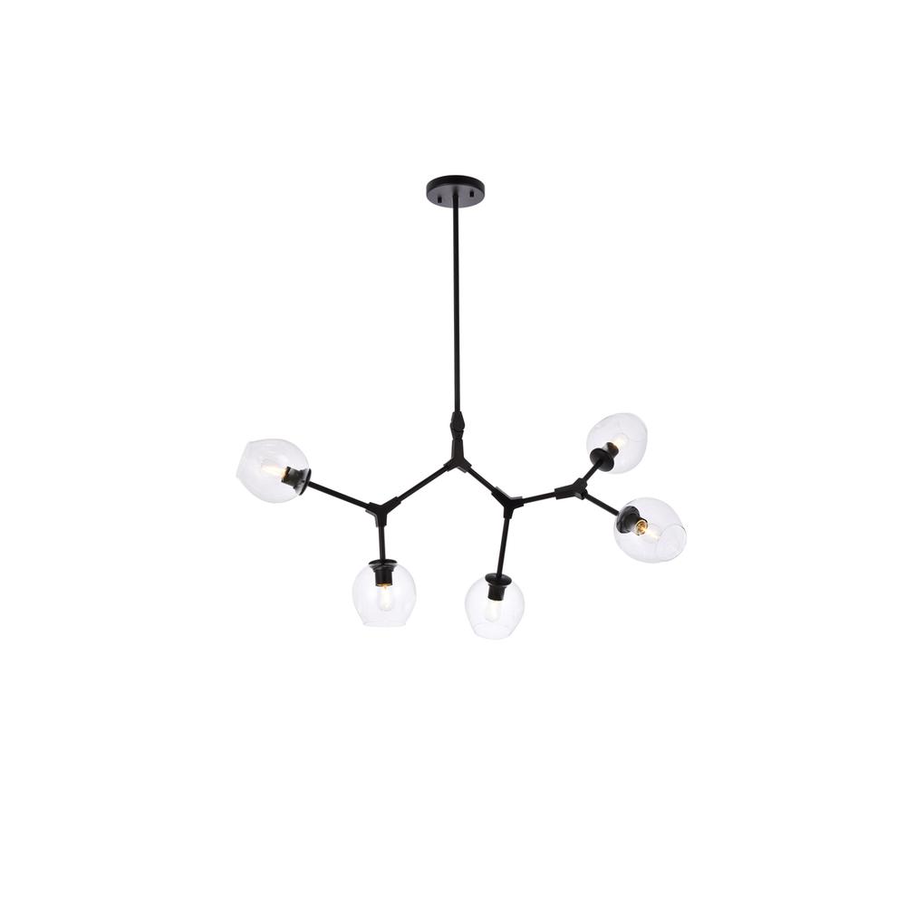 Cavoli 5 lights black chandelier. Picture 1
