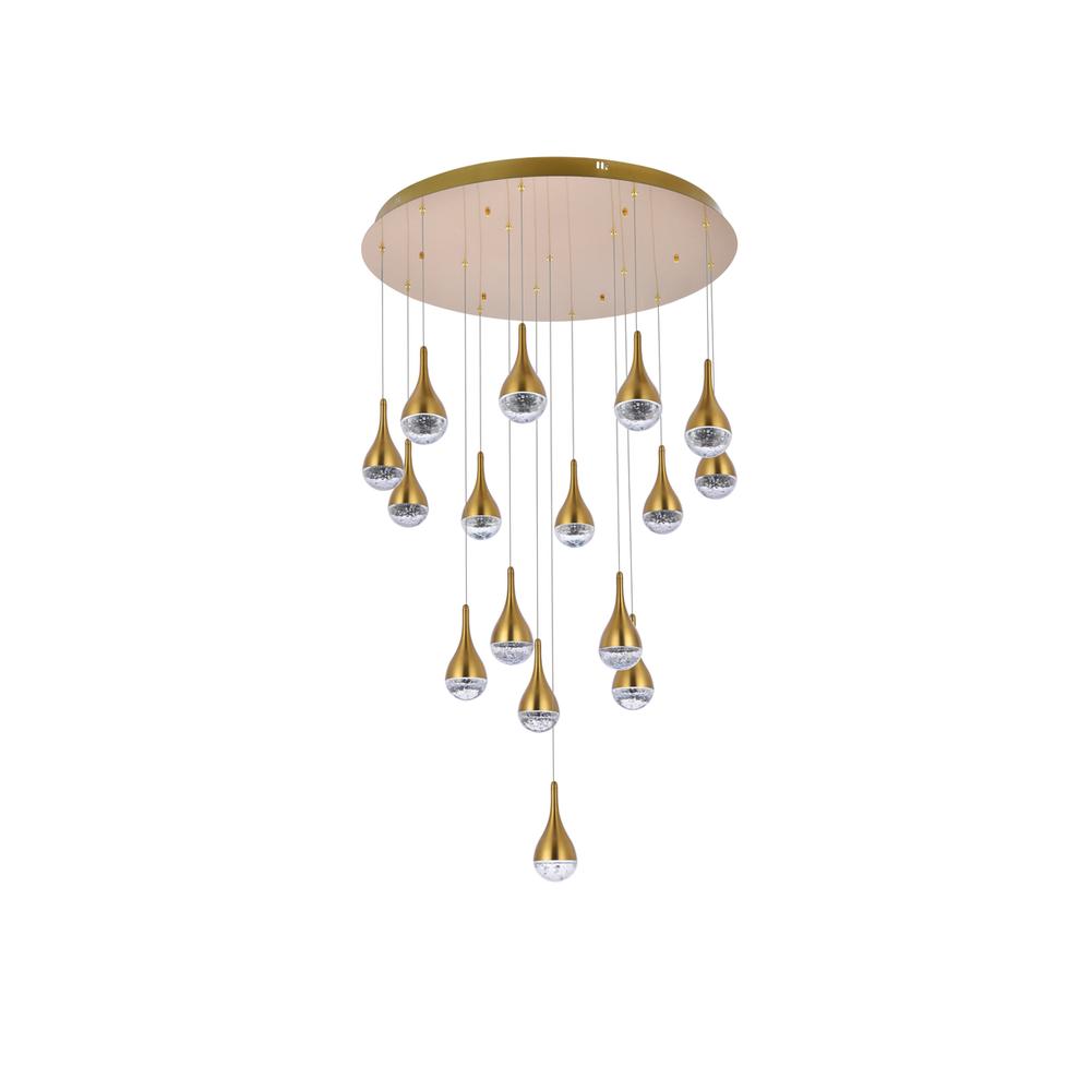 Amherst 36 inch LED chandelier in satin gold. Picture 6