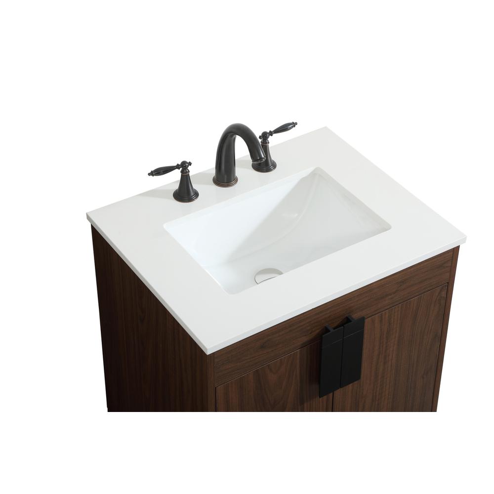 24 inch Single bathroom vanity in walnut. Picture 10