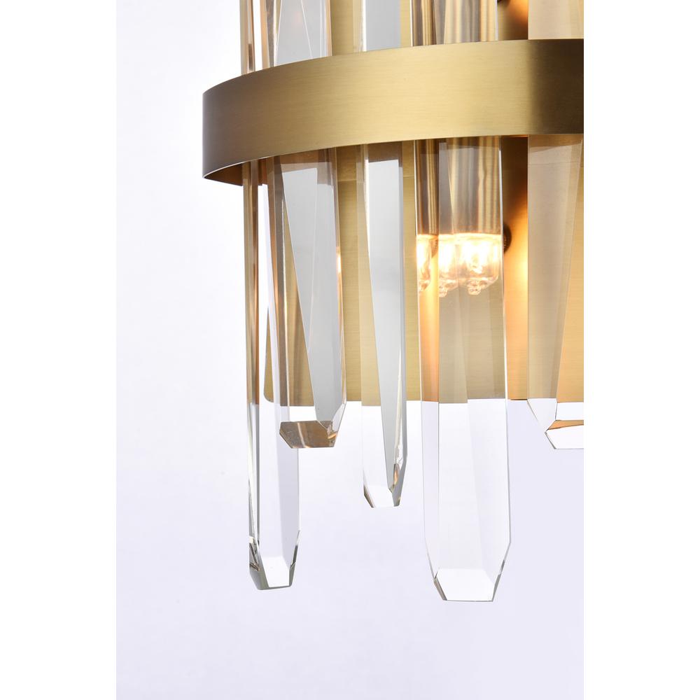 Serena 8 inch crystal bath sconce in satin gold. Picture 3