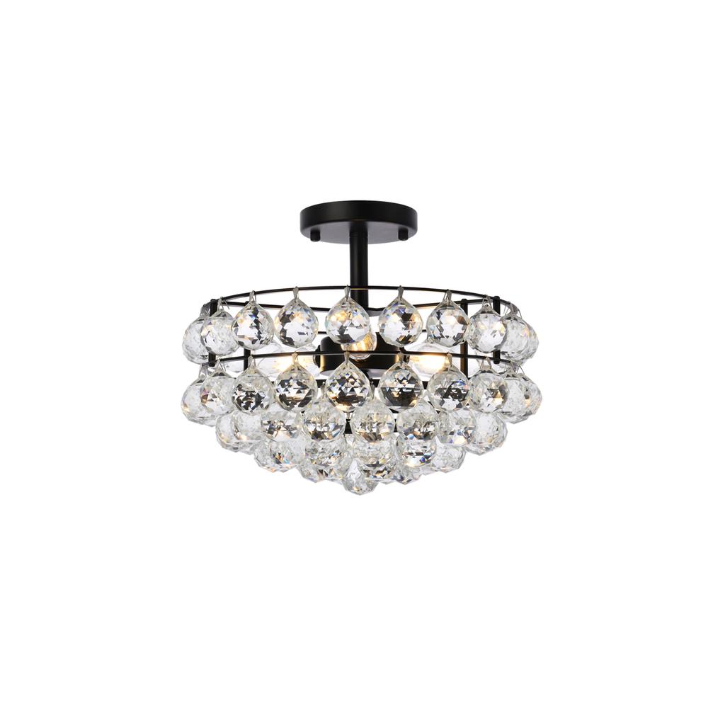 Savannah 14 inch flush mount in black. Picture 1