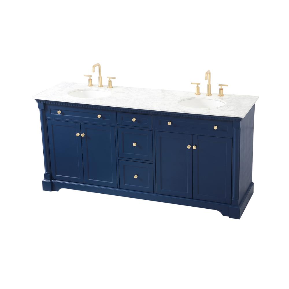 72 inch double bathroom vanity in Blue. Picture 8