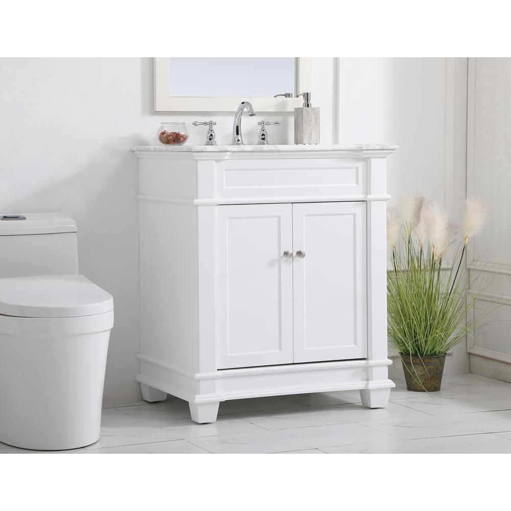 30 inch Single Bathroom Vanity set in White. Picture 2