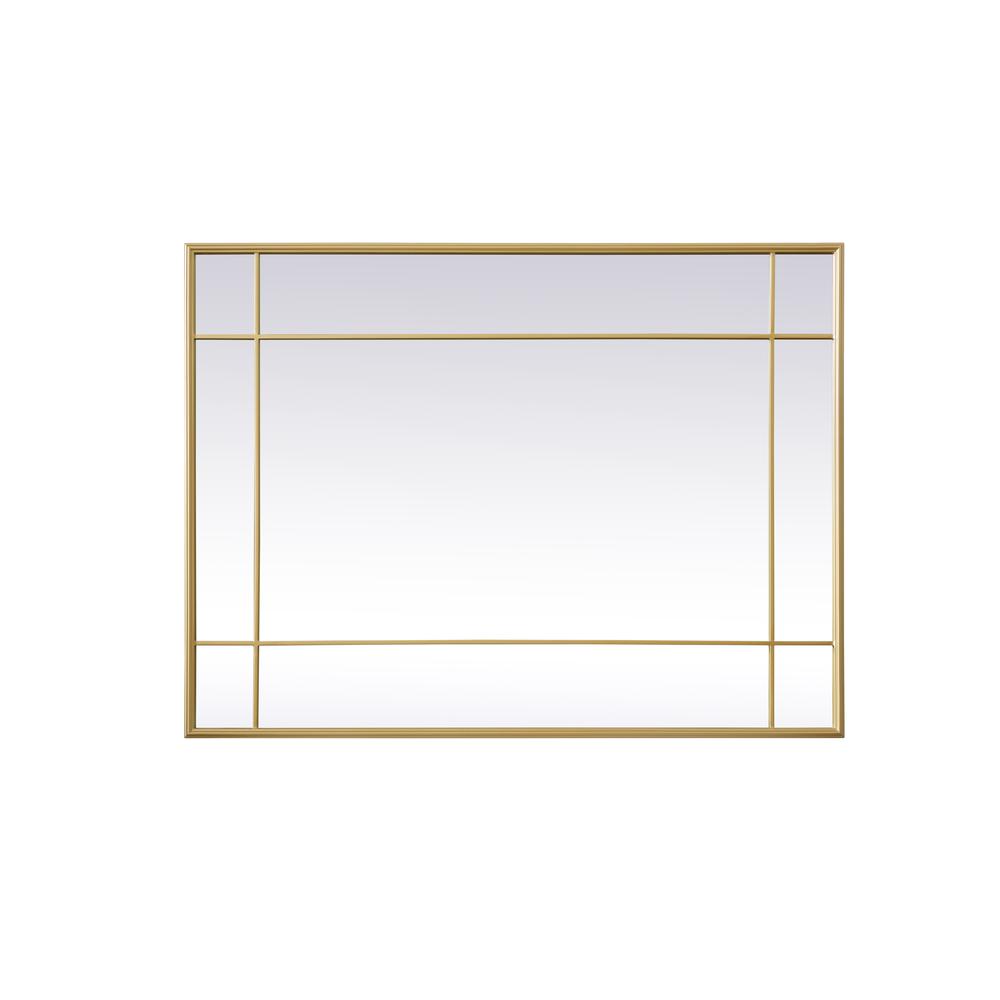 French Panel Wall Mirror 30x40 Inch In Brass. Picture 6