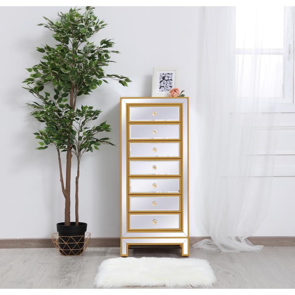 Lingerie Chest 7 drawers 18in. W x 15in. D x 42in. H in gold. Picture 10