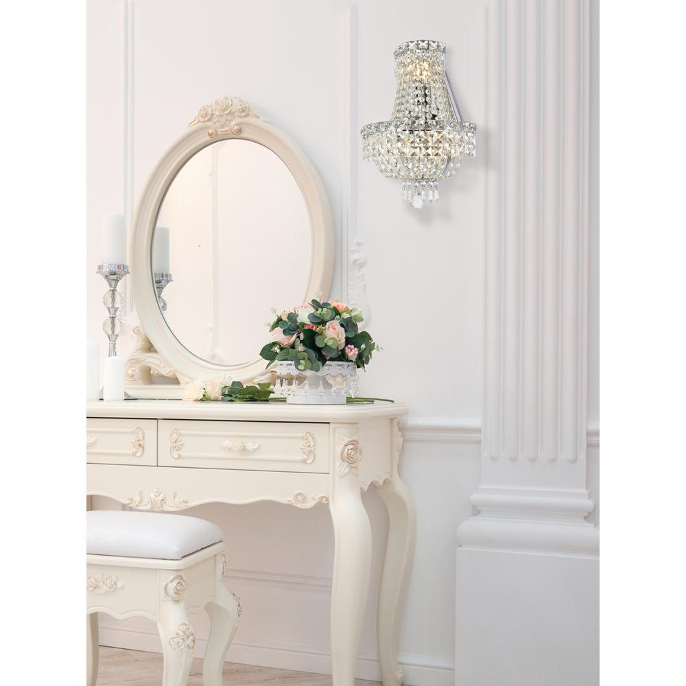 Tranquil 3 light Chrome Wall Sconce Clear Royal Cut Crystal. Picture 7