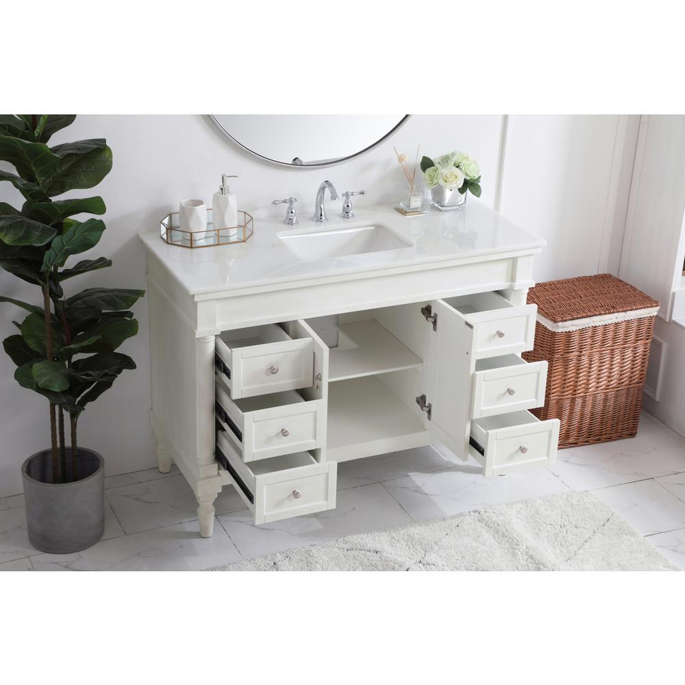 48 inch Single Bathroom vanity in Antique White. Picture 3