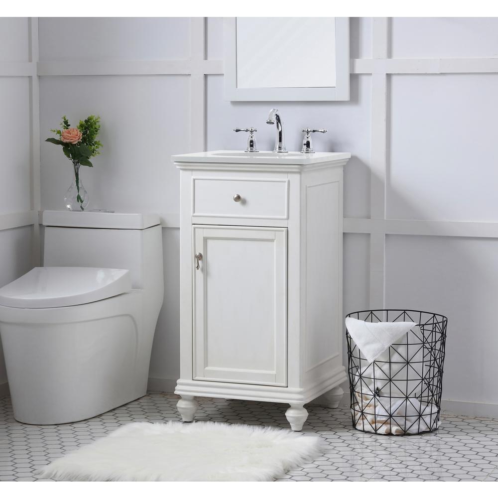 19 inch Single Bathroom vanity in antique white. Picture 2