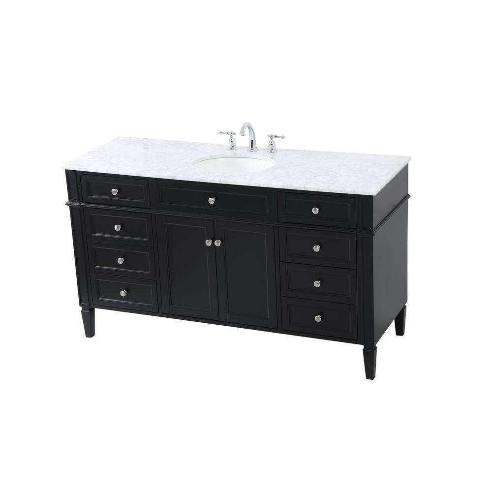 60 inch Single bathroom vanity in black. Picture 8
