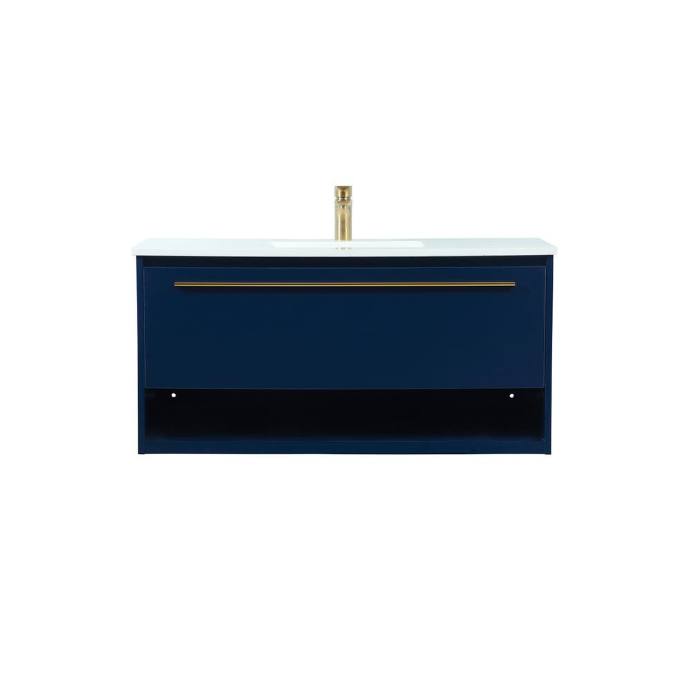 40 inch Single bathroom vanity in blue. Picture 1