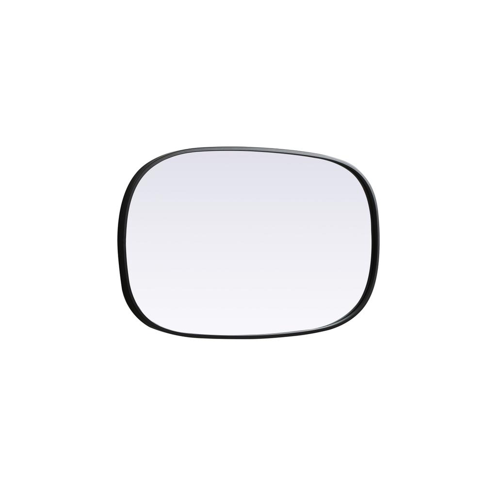 Metal Frame Oval Mirror 20x36 Inch in Black. Picture 9