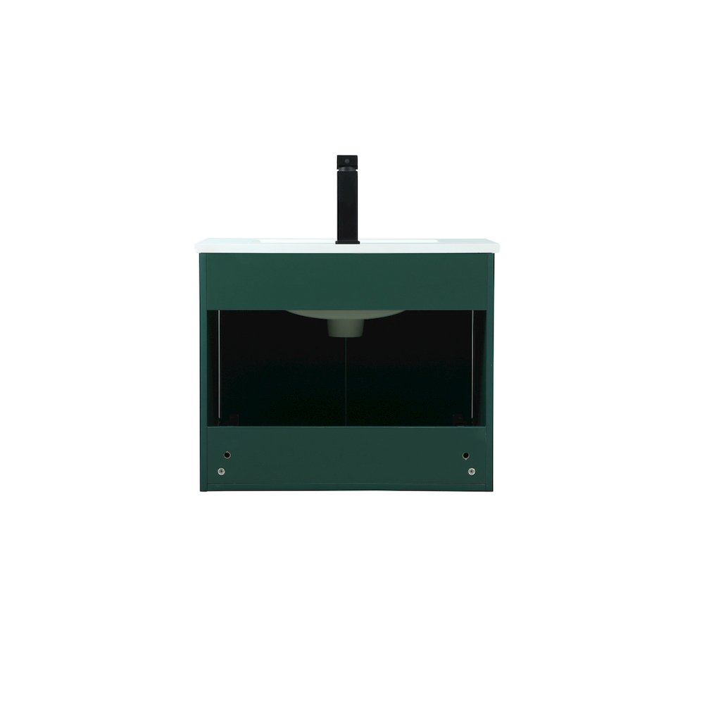 24 Inch Single Bathroom Vanity In Green. Picture 16