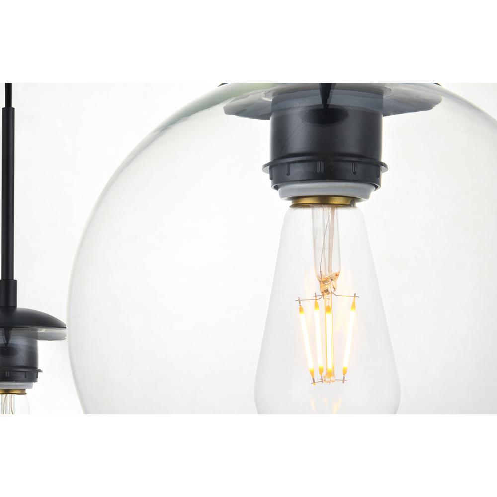 Baxter 7 Lights Black Pendant With Clear Glass. Picture 5