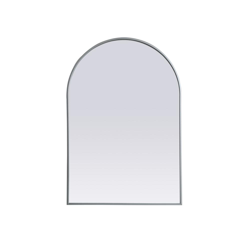 Metal Frame Arch Mirror 27x40 Inch in Silver. Picture 1