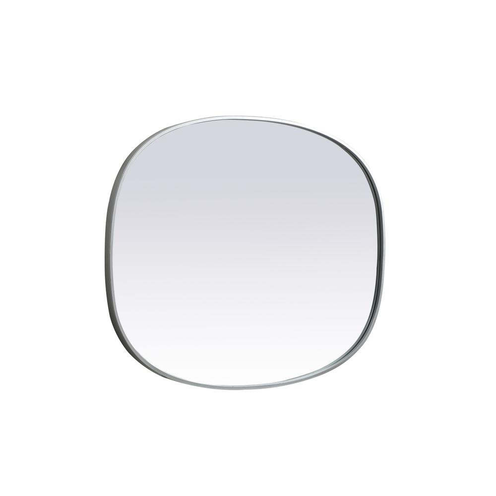 Metal Frame Oval Mirror 30x40 Inch in Silver. Picture 9