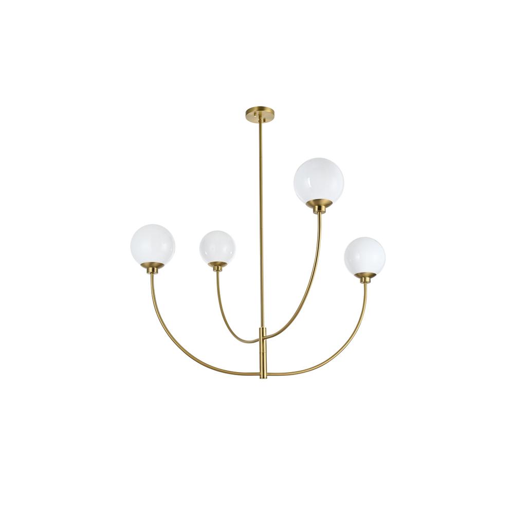 Nyomi 42 inch chandelier in Satin Gold. Picture 6