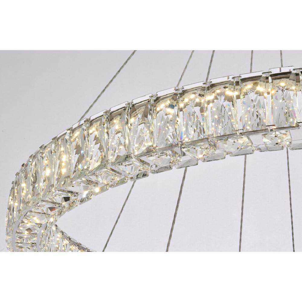 Monroe 36 inch LED double ring chandelier in chrome. Picture 4