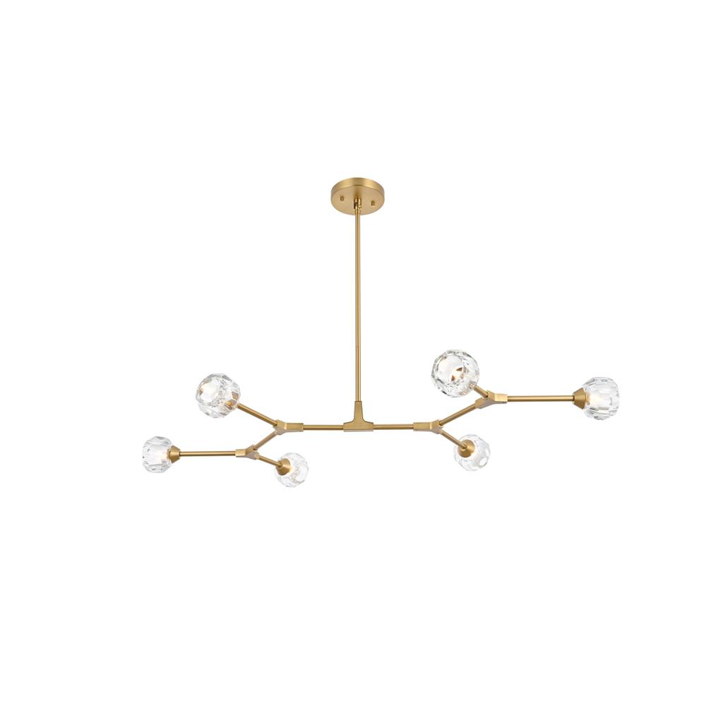 Zayne 6 Light Pendant in Gold. Picture 1