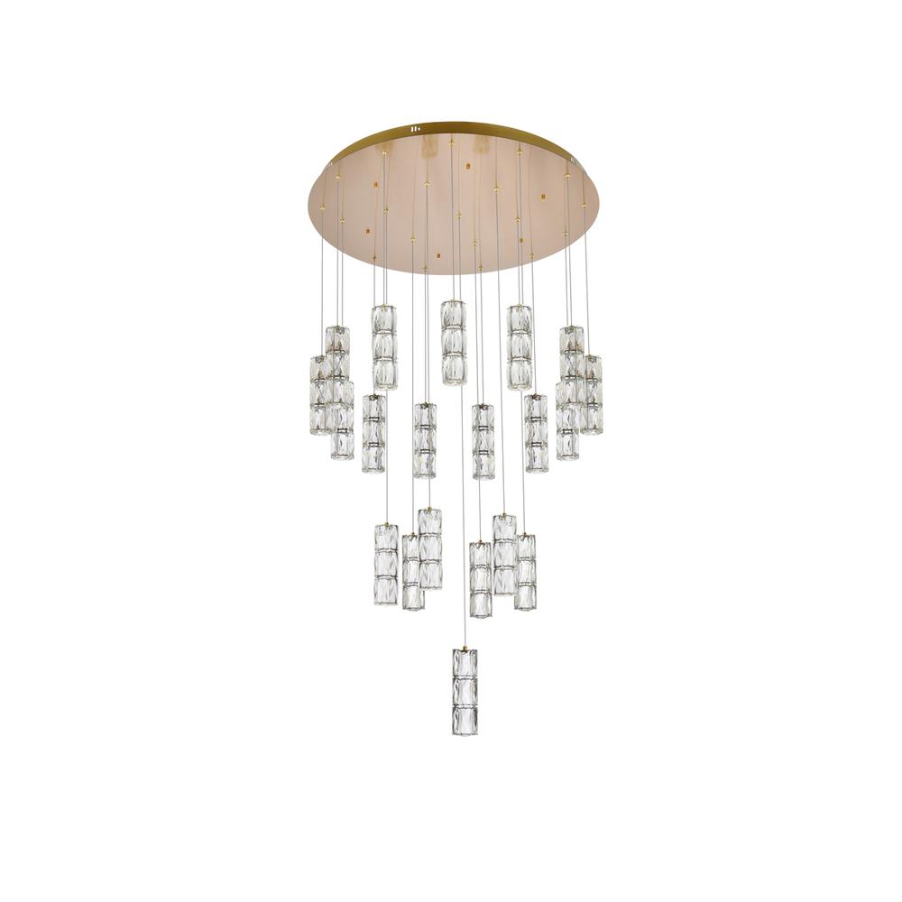 Polaris 38 inch LED chandelier in gold. Picture 6