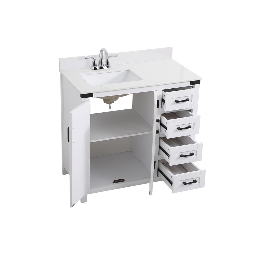 36 inch bathroom Vanity in White with Backsplash. Picture 9