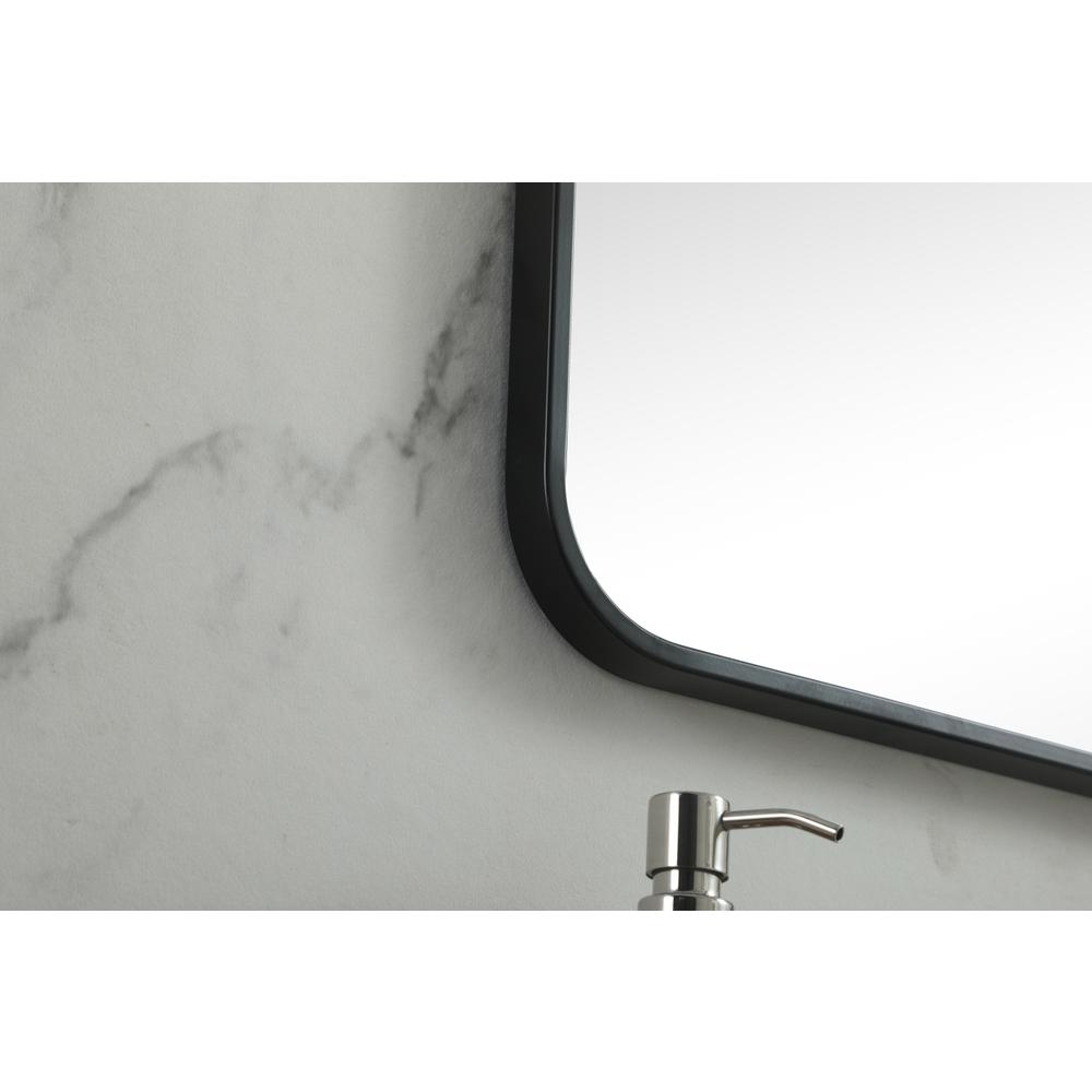 Soft corner metal square mirror 24x24 inch in Black. Picture 6